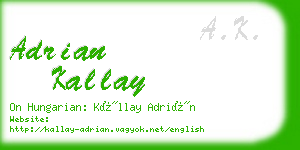 adrian kallay business card